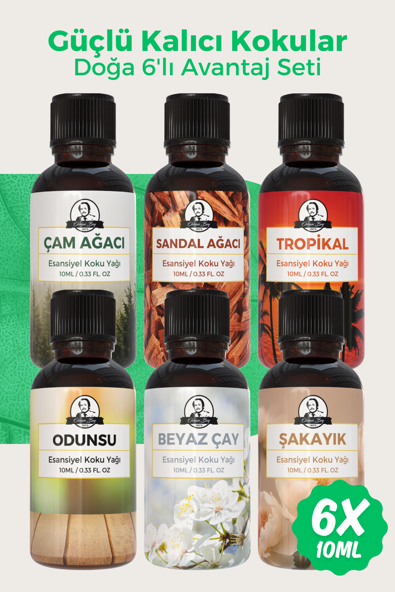 Doğadan Avantaj Seti Saf Esansiyel Uçucu Yağ Buhurdanlık Yağı Difüzör Esansı Aromaterapi 6x 10ml