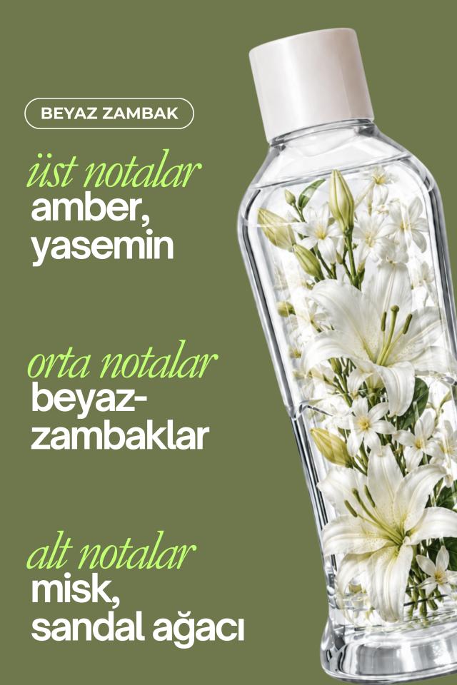 Premium Seri Beyaz Zambak Kolonyası, Ferahlatıcı ve Serinletici Kolonya Perfumed Cologne Pet Şişe 400ml