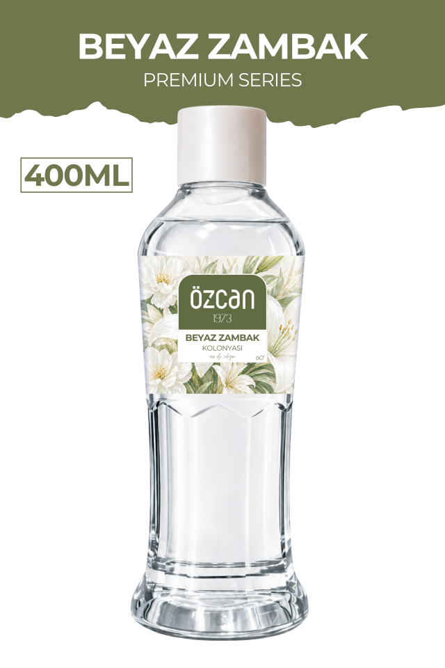 Premium Seri Beyaz Zambak Kolonyası, Ferahlatıcı ve Serinletici Kolonya Perfumed Cologne Pet Şişe 400ml