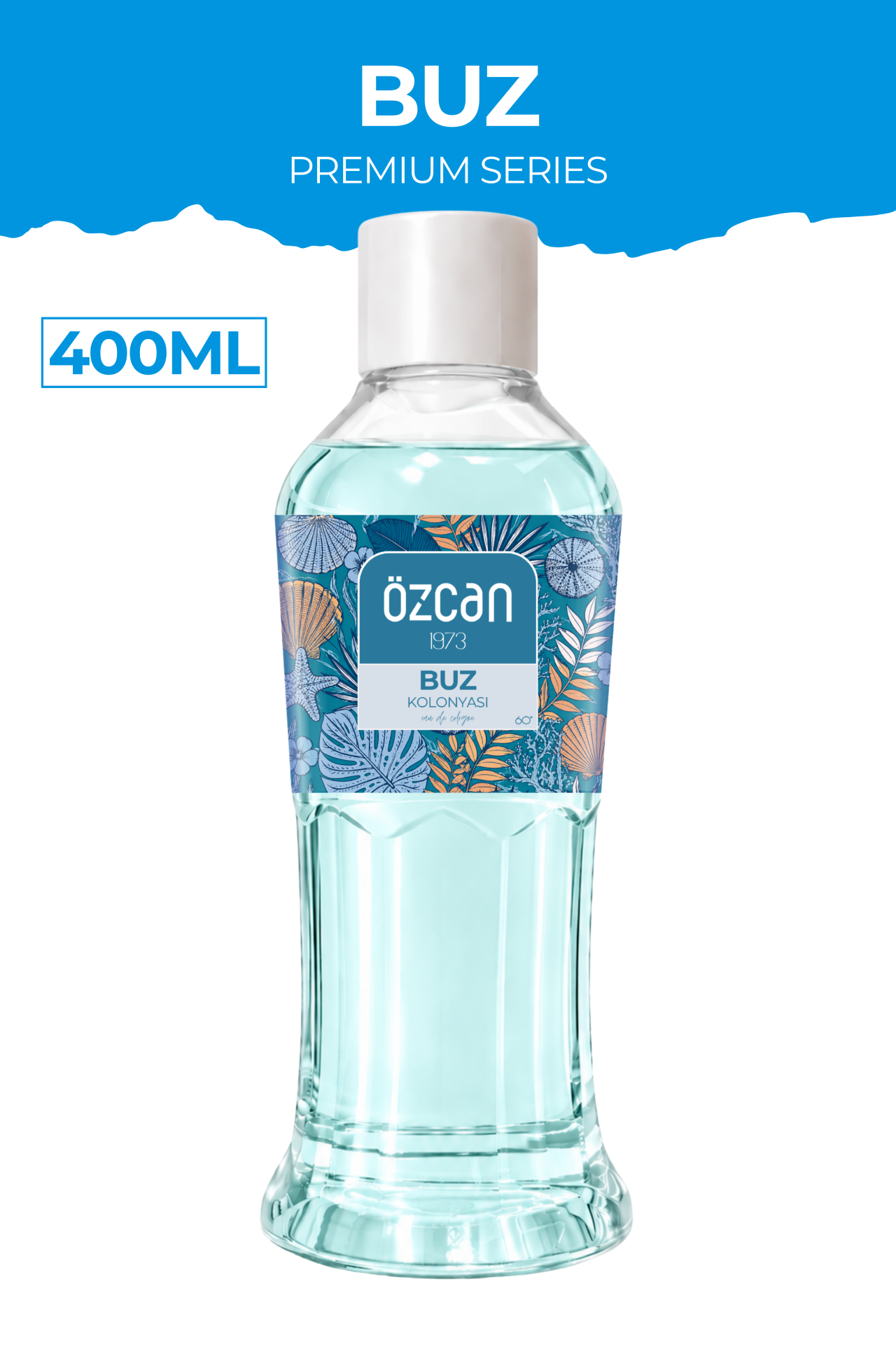 Premium Seri Buz Kolonyası, Ferahlatıcı ve Serinletici Kolonya Perfumed Cologne Pet Şişe 400ml