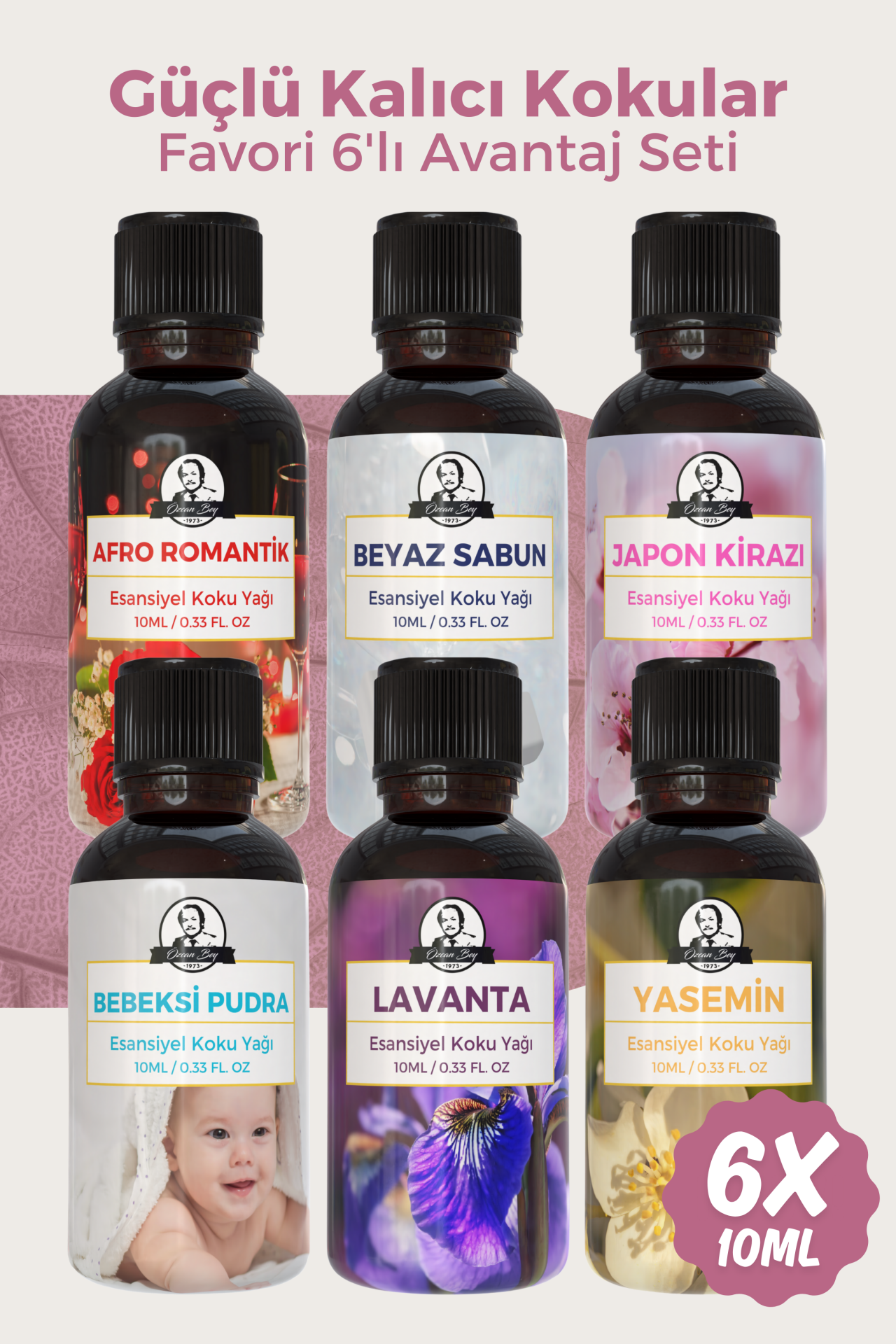 Favori Avantaj Seti Saf Esansiyel Uçucu Yağ Buhurdanlık Yağı Difüzör Esansı Aromaterapi 6x 10ml