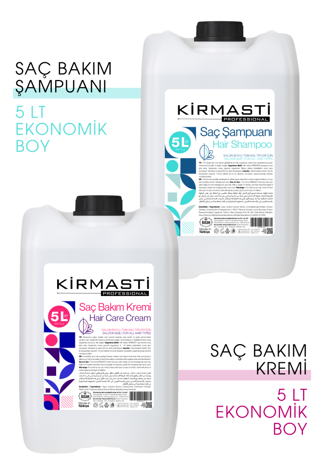 Profesyonel Saç Bakım Şampuanı ve Saç Bakım Kremi Avantaj Paketi Ekonomik Boy 2 x 5000ml
