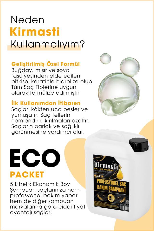Profesyonel Saç Bakım Şampuanı ve Saç Bakım Kremi Avantaj Paketi Ekonomik Boy 2 x 5000ml