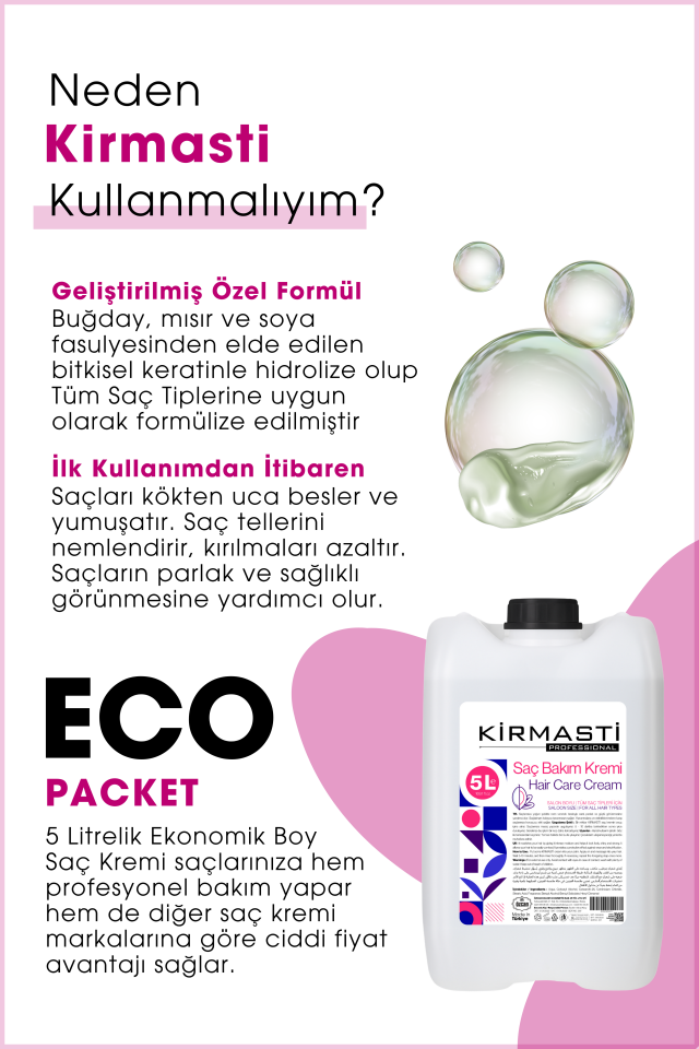 Profesyonel Saç Bakım Şampuanı ve Saç Bakım Kremi Avantaj Paketi Ekonomik Boy 2 x 5000ml