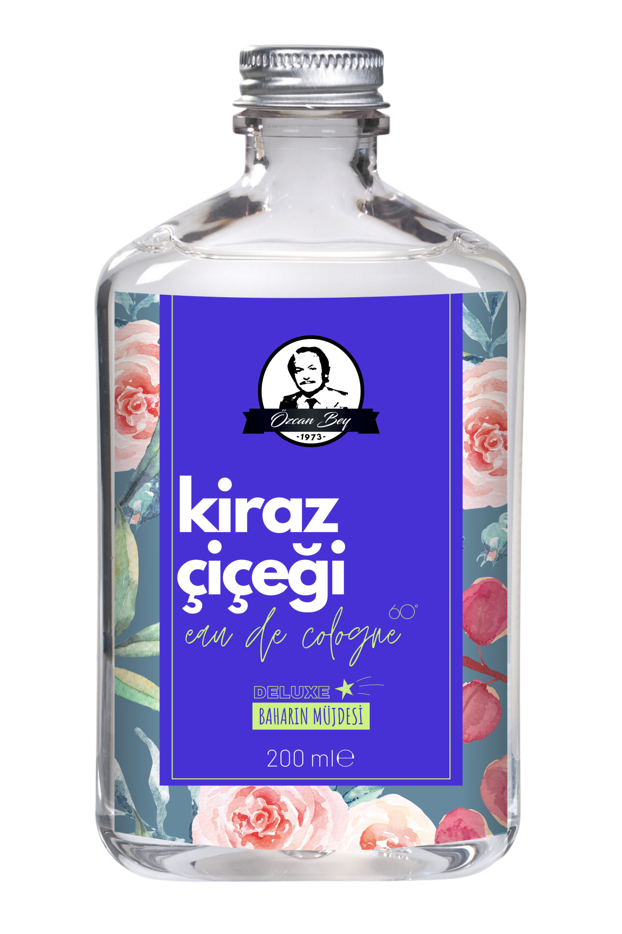 Deluxe Seri Kiraz Çiçeği Kolonyası Parfümlü Sakura Çiçeği Kokulu Kolonya 200ml Cam Şişe