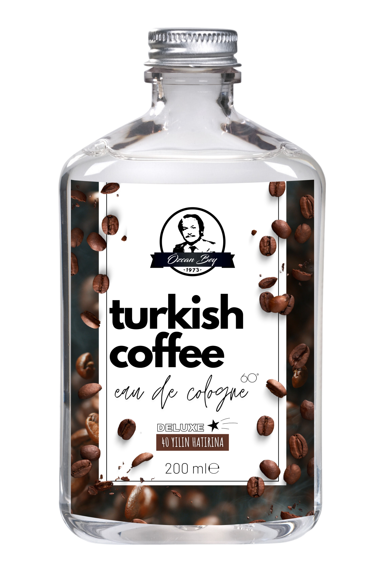Deluxe Seri Turkish Coffee Kolonyası Parfümlü Türk Kahvesi Kokulu Kolonya 200ml Cam Şişe