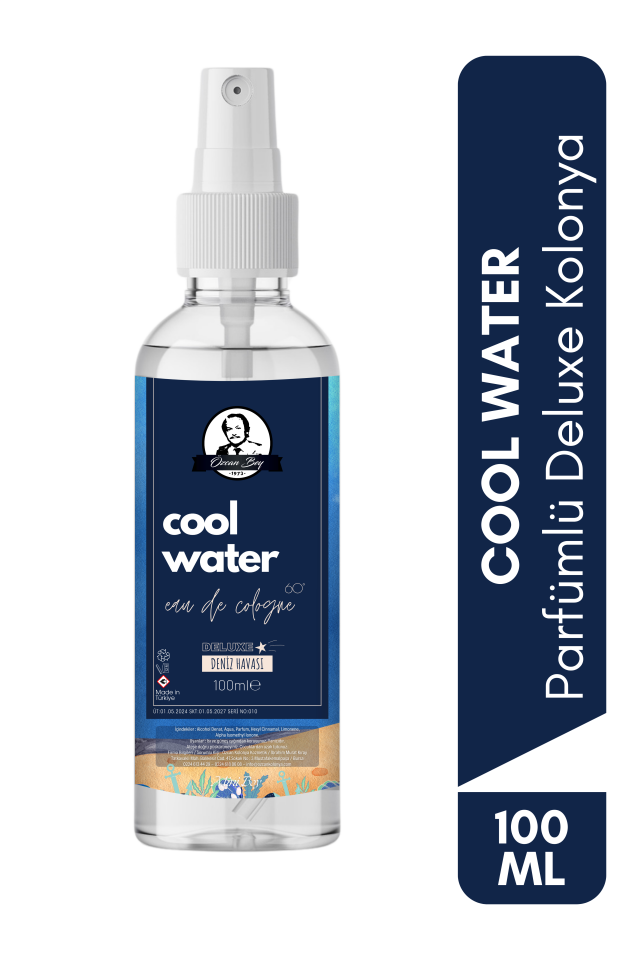 Mini Deluxe Seri Cool Water Kolonyası Parfümlü Okyanus Buz Ice Kokulu Kolonya 100ml Pet Şişe