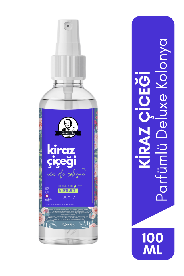 Mini Deluxe Seri Kiraz Çiçeği Kolonyası Parfümlü Sakura Çiçeği Kokulu Kolonya 100ml Pet Şişe