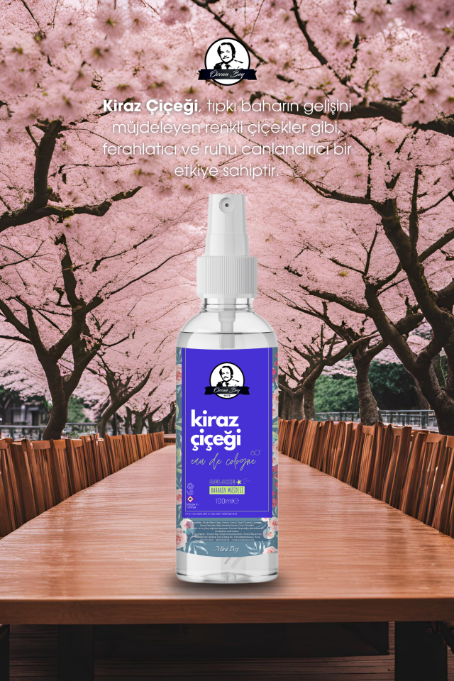 Mini Deluxe Seri Kiraz Çiçeği Kolonyası Parfümlü Sakura Çiçeği Kokulu Kolonya 100ml Pet Şişe