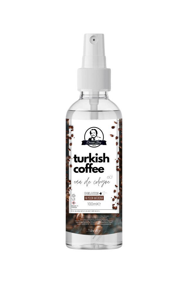 Mini Deluxe Seri Turkish Coffee Kolonyası Parfümlü Türk Kahvesi Kokulu Kolonya 100ml Pet Şişe