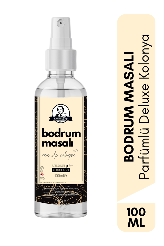 Mini Deluxe Seri Bodrum Masalı Kolonyası Parfümlü Beyaz Şakayık Çiçeği Kokulu Kolonya 100ml Pet Şişe