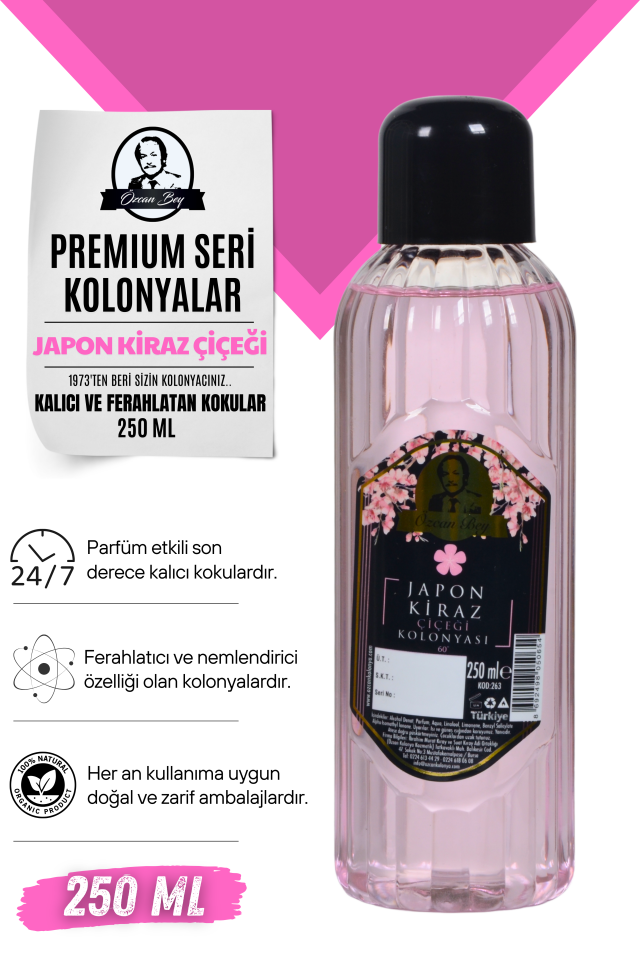 Premium Seri Japon Kiraz Çiçeği Kolonyası 250ml Pet Şişe