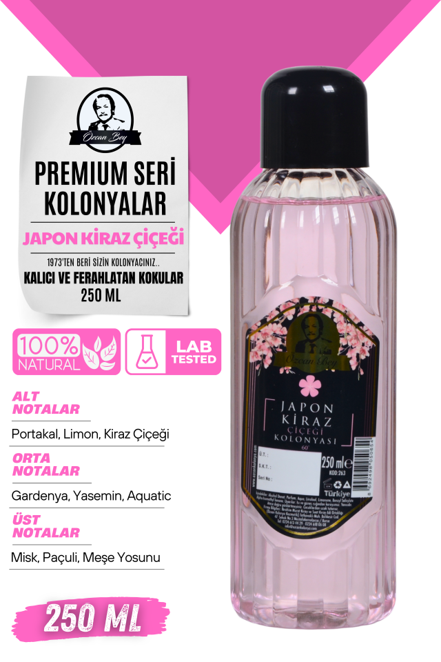 Premium Seri Japon Kiraz Çiçeği Kolonyası 250ml Pet Şişe