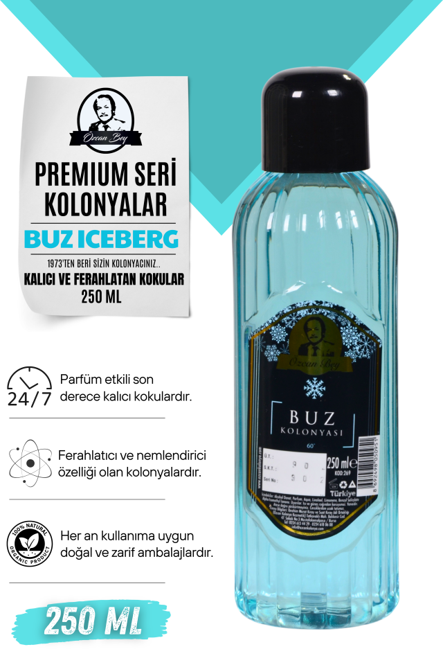 Premium Seri Buz Iceberg Kolonyası 250ml Pet Şişe