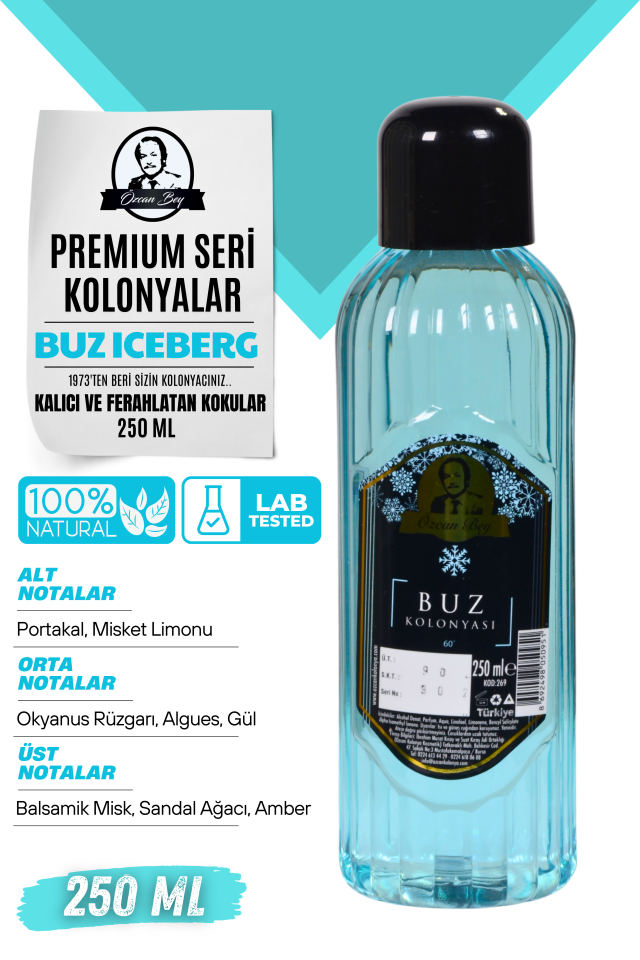 Premium Seri Buz Iceberg Kolonyası 250ml Pet Şişe