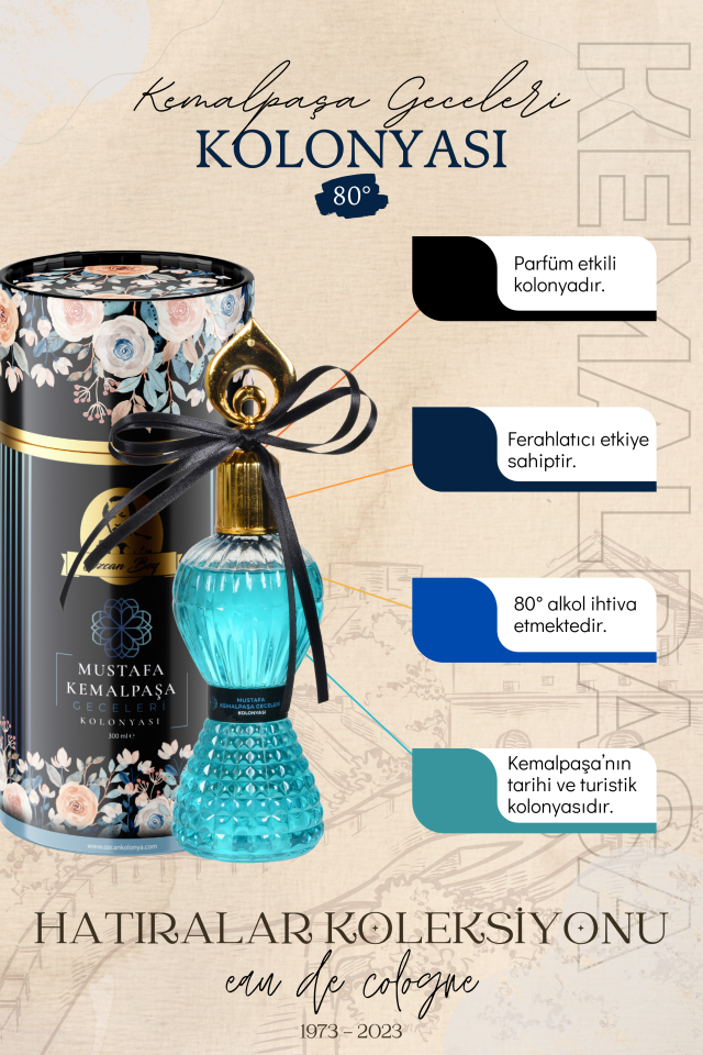 Hatıralar Koleksiyonu Söz Nişan Turistik Hediyelik Özel Kutulu Kemalpaşa Geceleri Kolonyası 300ml